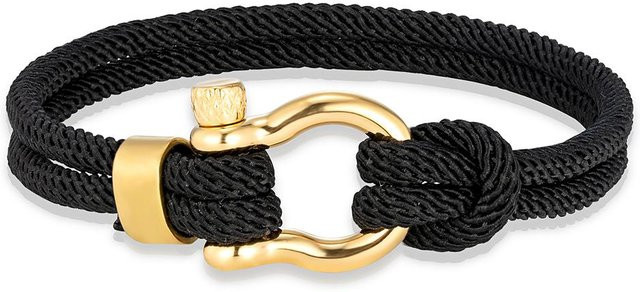 YULIN Armband, Edelstahl, Schwarz, 21cm, Unisex - Bild 1