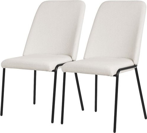 ML-Design Esszimmerstühle 2er Set Beige mit Stoffbezug und Metallbeinen für Esszimmer, Küche und Wohnzimmer - Bild 1
