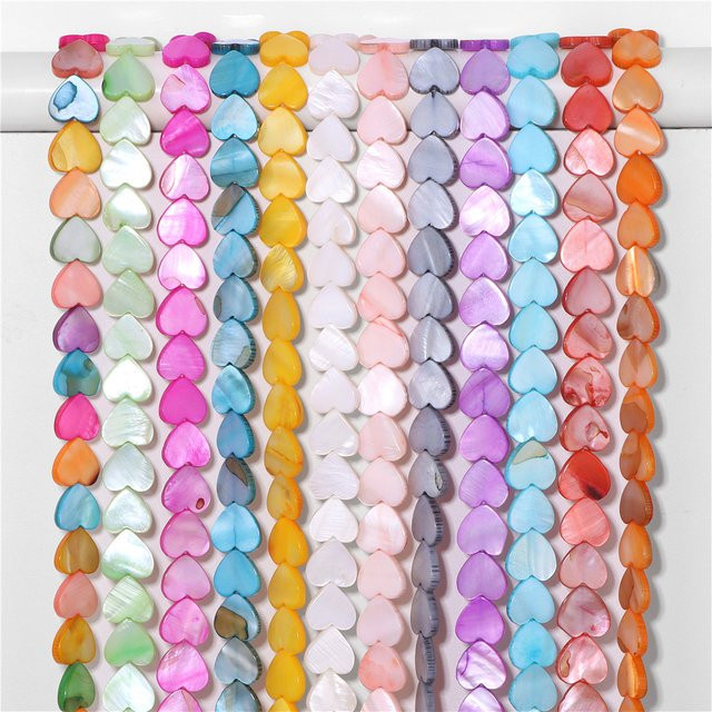 Charms Shell Perlen, Herz Form, Bunte Shell Scheibe, 6-12mm - Bild 1