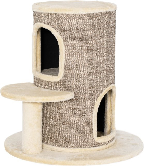 Aosom Kratztonne für Katzen in Beige mit 2 Höhlen, Sprungplattform und Sisal, Höhe: 61 cm - Bild 1
