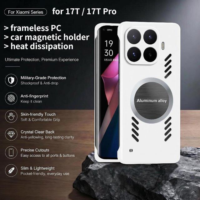 Magnetische Xiaomi Smartphone Schutzhülle mit Wärmeableitung und Sturzschutz in Weiß - Bild 1