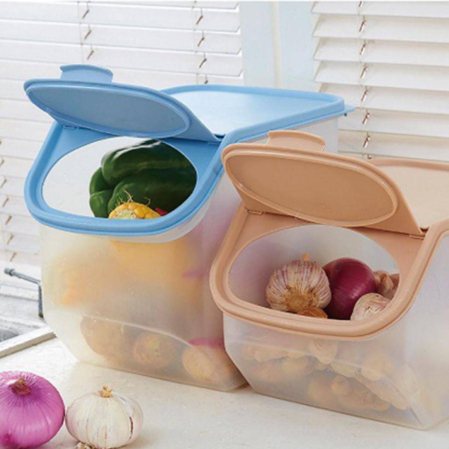 Aufbewahrungsbox für Reis, Obst und Getreide in Kaffeebraun und Transparent, B/T/H: 22,5 x 18,8 x 18,8 cm - Bild 2