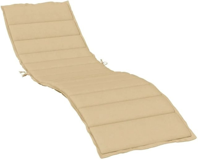 vidaXL Sonnenliegen-Auflage aus Polyester in Melange Beige, UV-beständig, B/T/H: 200 x 50 x 4 cm - Bild 1