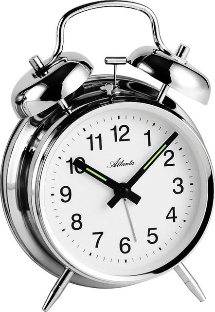 Paragon Glockenuhr modern analog in Weiß und Silber mit Beleuchtung und mechanischem Laufwerk aus Metall - Bild 1