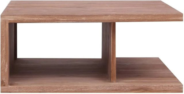 vidaXL Couchtisch aus Massivholz Teak in Braun, B/T/H: 70 x 70 x 30 cm - Bild 1