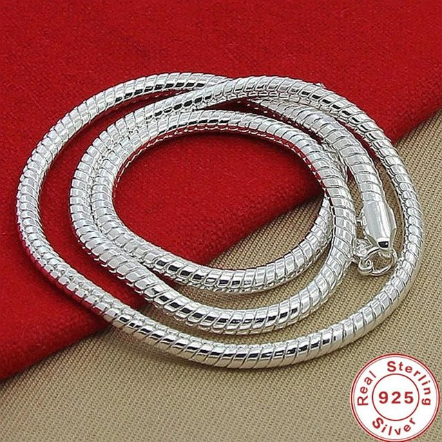 YULIN Schlangenkette 925 Silber, 3 mm, 40 cm, Unisex - Bild 1