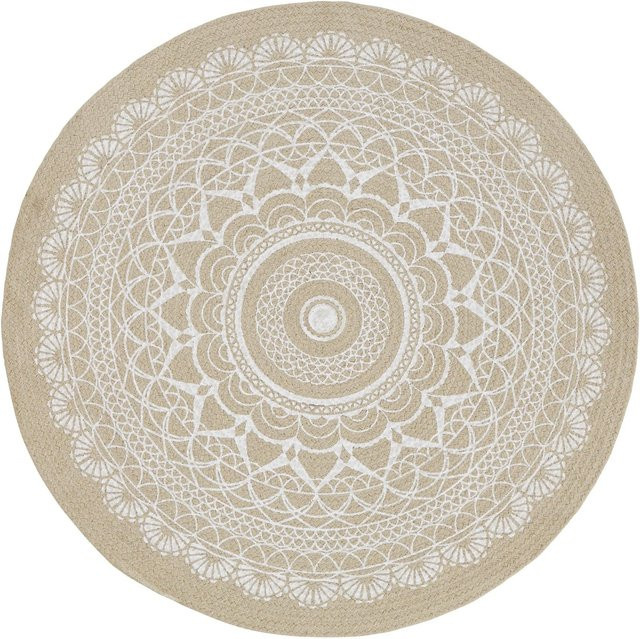 Modern Living Flachwebeteppich Mila in Hellbraun, rund, Durchmesser: 100 cm - Bild 1