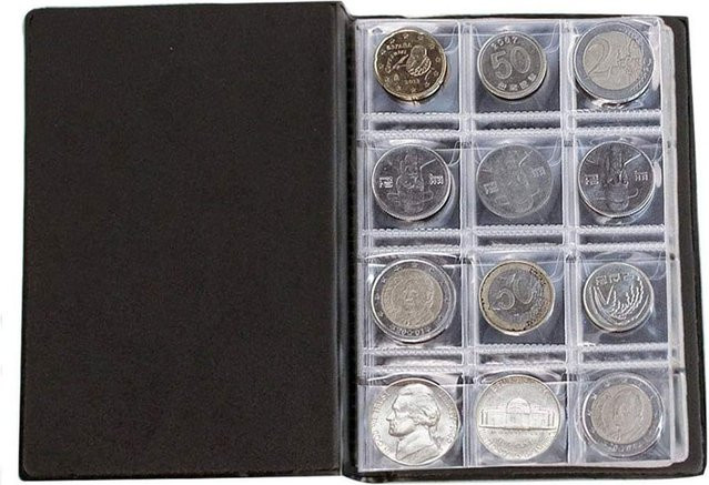 Münzsammlungsalbum mit 480/240/120 Taschen für Gedenkmünzen und Münzordner in Schwarz und Multicolour - Bild 1