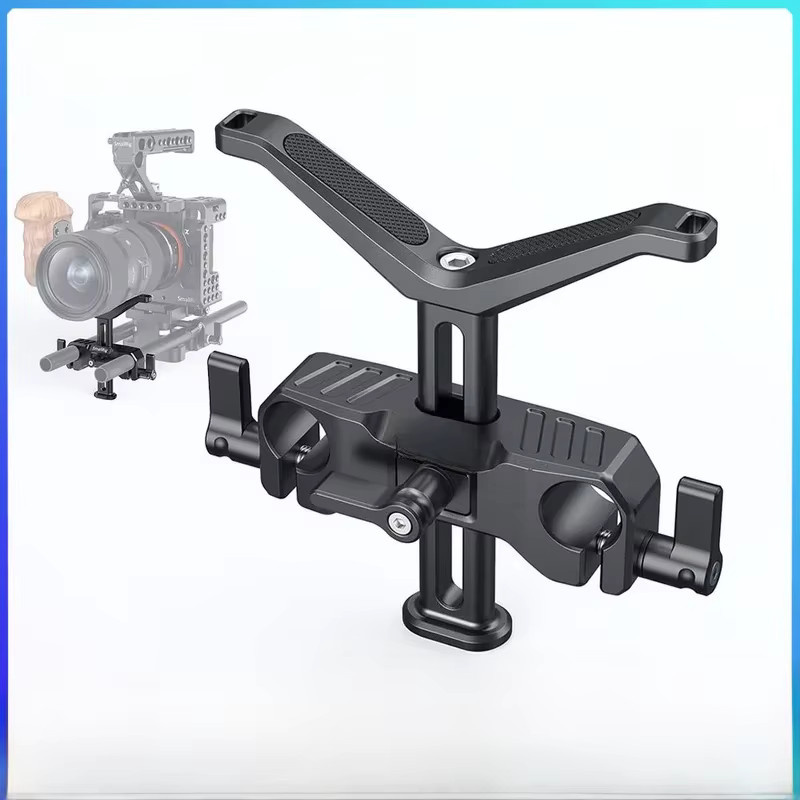 SmallRig 15mm LWS Universal Objektiv Unterstützung mit 15mm Rod Clamp und Y-förmiger Halterung in Schwarz, Einstellung 53,5mm, Modell 2681 - Bild 1
