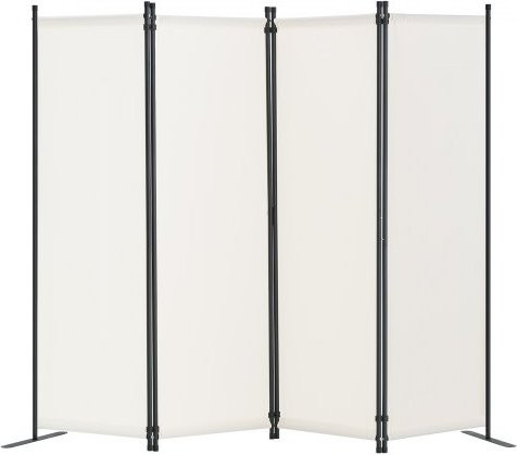 VEVOR 4-teiliger Paravent als faltbarer Raumteiler aus Stoff in Weiß, B/T/H: 228 x 45 x 172,5 cm - Bild 1