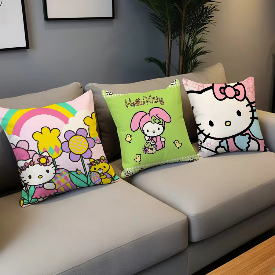 Sanrio Hello Kitty Kawaii Kissenbezug mit Cartoon-Katzen-Design für Sofa und Wohnzimmer - Bild 5