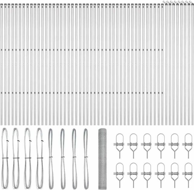 vidaXL Zaunpfosten aus verzinktem Stahl in Silber, Höhe: 140 cm, Breite: 100 cm - Bild 1