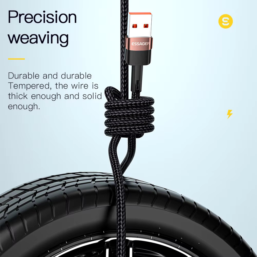 Essager USB Typ C Kabel 100W Schnellladekabel in Schwarz für Realme Huawei Samsung OnePlus und Poco - Bild 6
