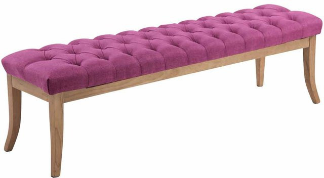 TPFLiving Sitzbank Romeo Chesterfield in Lila mit Stoffbezug, Breite: 150 cm - Bild 1