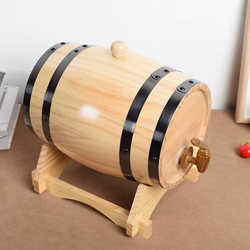 Untior Holzfass Retro mit Wasserhahn für Whisky und Rotwein, braun - Bild 2