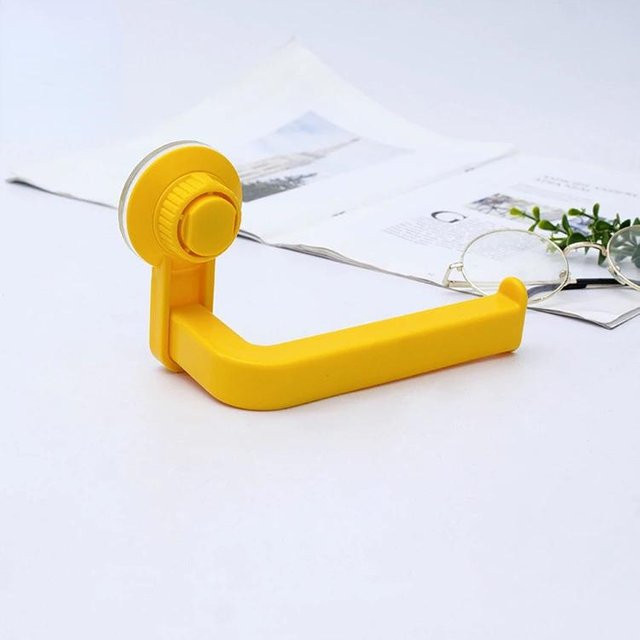 SZwatch Toilettenpapierhalter mit Saugnapf aus ABS-Kunststoff, gelb, B/T/H: 14,5 x 10 x 6,5 cm - Bild 1