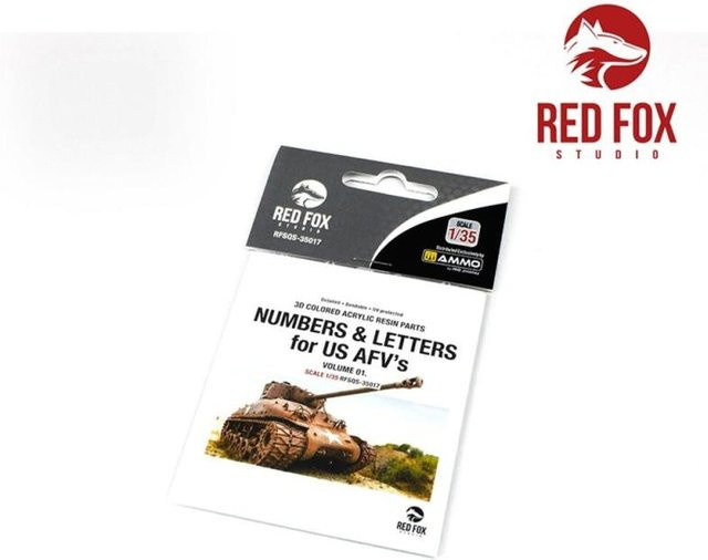 Red Fox Studio 3D Resin Foundry Numeral & Letters for US AFV's vol.01 - Bild 1