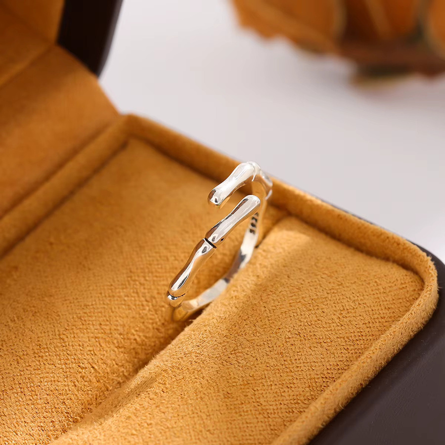 GaGa-Duck Ring, 925 Silber, Bambus, verstellbar, Unisex - Bild 3