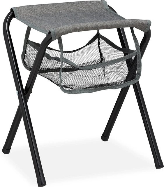 Relaxdays Campinghocker aus Eisen und Polyester in Schwarz, faltbar mit Tasche, B/T/H: 40 x 35 x 30 cm - Bild 1