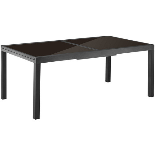 Ausziehtisch mit Sicherheitsglas in Braun und Aluminiumgestell, B/H/L: 100 x 75 x 240 cm - Bild 2
