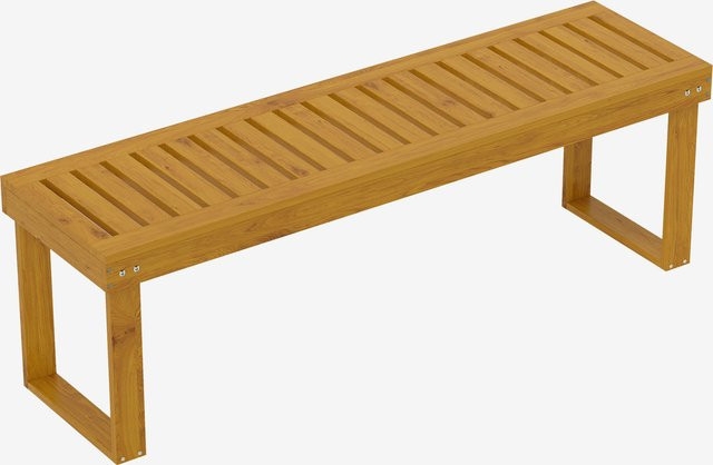 Outsunny 2-Sitzer Gartenbank aus Holz in Braun, wetterfeste Parkbank mit Latten-Sitz, B/T/H: 128 x 51 x 73 cm - Bild 1