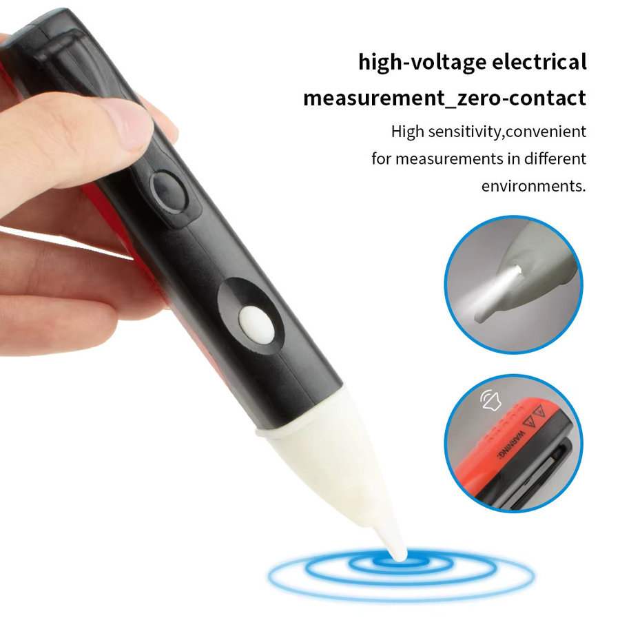 Elektrischer Spannungsprüfer AC 90-1000V berührungsloser Steckdosenspannungsdetektor und Sensor-Tester als Lichtprüfstift - Bild 2