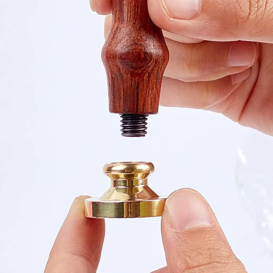 Löwenzahn-Siegelstempelkopf-Ersatz aus Messing in Gold, Durchmesser: 25 mm, Vintage-Siegelkopf für Umschläge, Karten und Einladungen (ohne Griff) - Bild 3