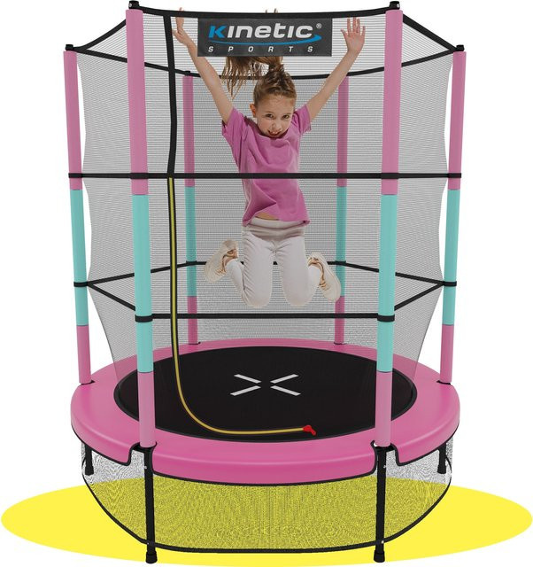 KINETIC SPORTS Kinder Trampolin JUMPER 140 cm Pink-Türkis - Bild 1