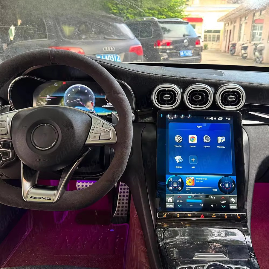 YANFU Android Multimedia Player mit vertikalem Bildschirm und GPS Navigation für Mercedes Benz C-Klasse W205 und GLC X253 (2015-2022), NTG5 5.5 6.0, Schwarz - Bild 5