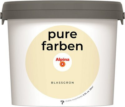 Alpina Wandfarbe Pure Farben Blassgrün, matt, 2,5 l - Bild 1
