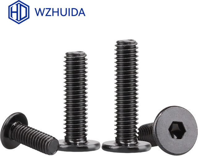 WZHUIDA Ultradünne flache Wafer-Innensechskantschraube aus A2-70 304 Edelstahl in Schwarz - Bild 1