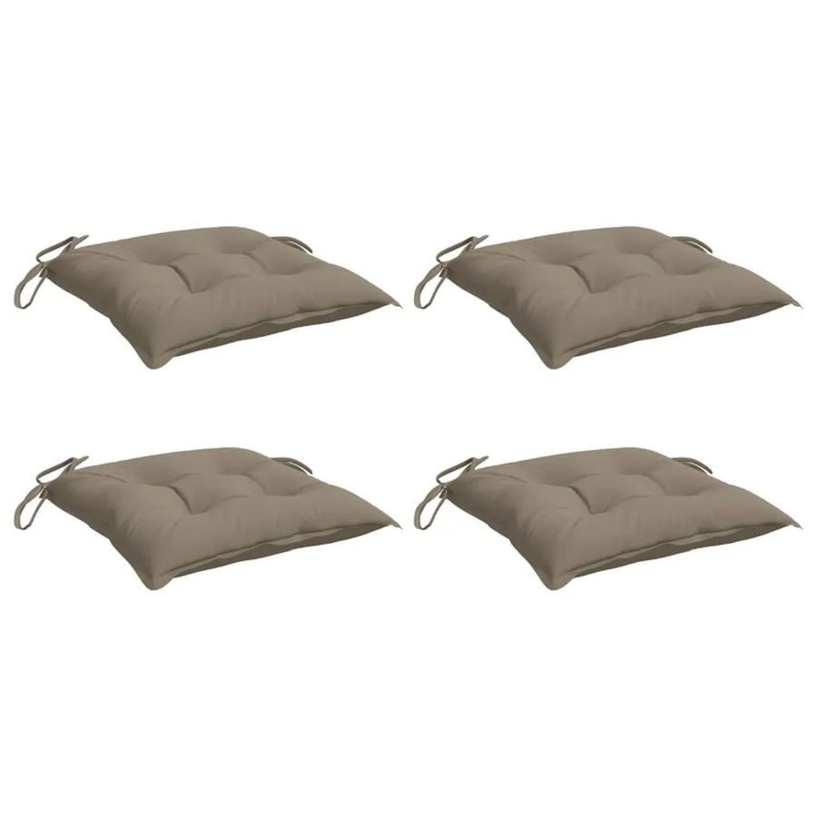 4er-Set vidaXL Stuhlkissen aus Oxford-Gewebe in Taupe, wasserabweisend und atmungsaktiv, B/T/H: 40 x 40 x 7 cm - Bild 2