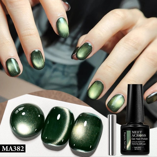 MEET ACROSS Glasperlen-Magnetgel-Nagellack-Set, Schimmernd, Unisex - Bild 1