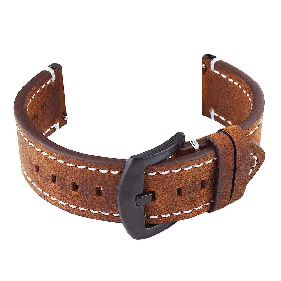 TINUORA Uhrenarmband Leder, Vintage, Unisex - Bild 3