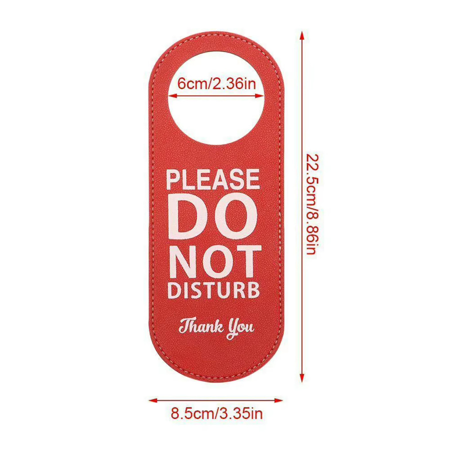 Türschild aus Leder mit Aufhänger Nicht Stören und Bitte Klopfen, B/H: 22,5 x 8,5 cm, Farben: Rot und Grün - Bild 2