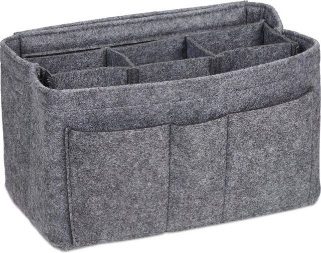 Relaxdays Taschenorganizer aus Filz in Dunkelgrau, Größe S, B/T/H: 27 x 16 x 16 cm - Bild 1