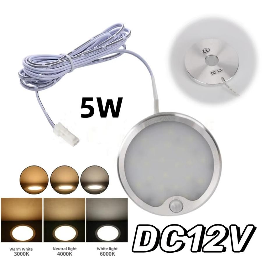 GAHADA LED Unterschrank Beleuchtung mit PIR Bewegungssensor, 5W, DC12V, Silber, 2m Anschlusskabel - Bild 3