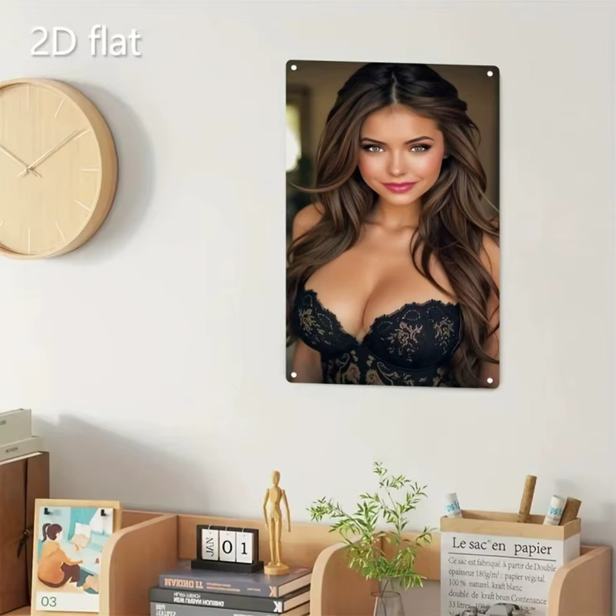 CIFBUY 2D Metall-Wandkunst aus Eisen in Braungold mit Frauen-Motiv zur einfachen Wandmontage - Bild 4