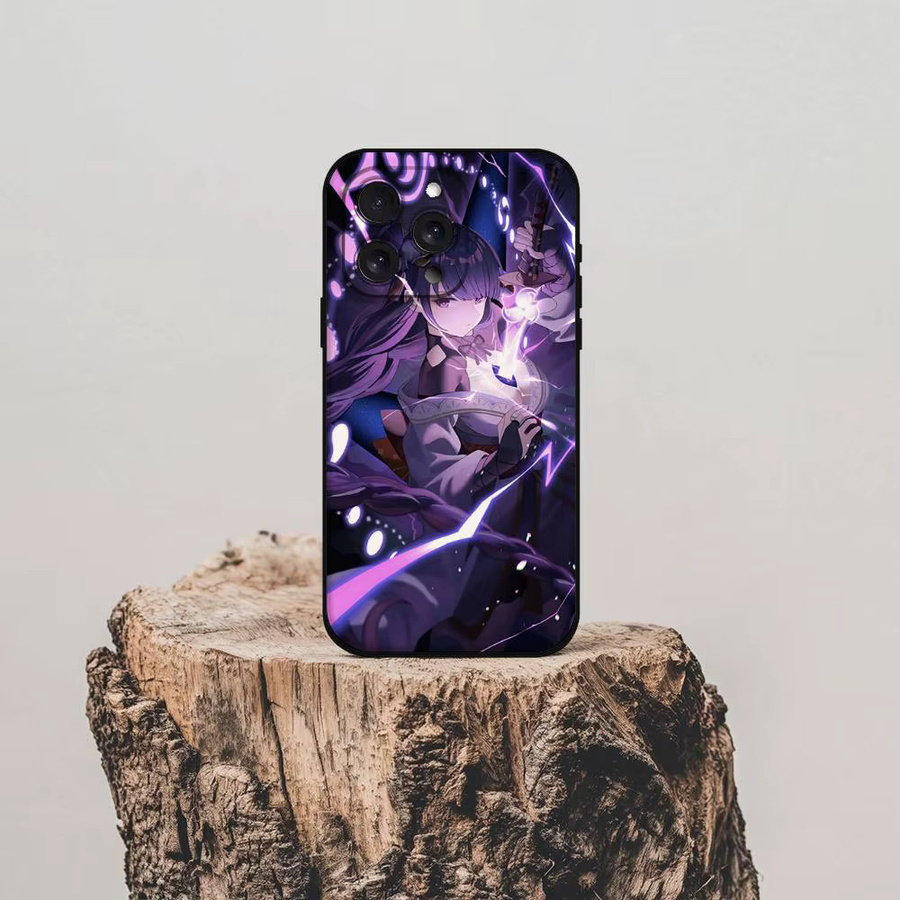 Raiden Shogun Genshin Impact Handyhülle für iPhone, Schwarze Weiche Schutzhülle - Bild 4