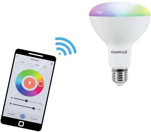 Omnilux LED E27 Leuchtmittel 9W Warmweiß bis Kaltweiß RGBW Durchmesser: 95 mm, Länge: 130 mm - Bild 1