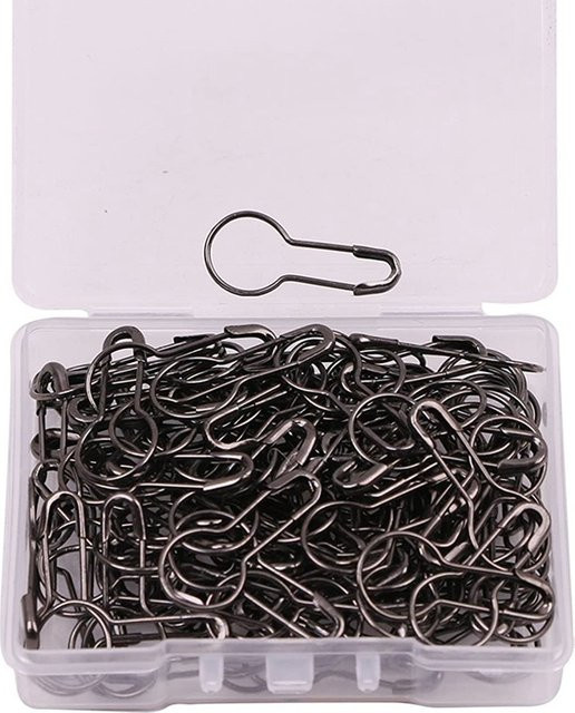 NOTIONSLAND Metall Kürbis Sicherheitsnadeln Set in Schwarz für DIY Nähwerkzeuge und Kleidung Befestigung mit Quilt Box - Bild 1