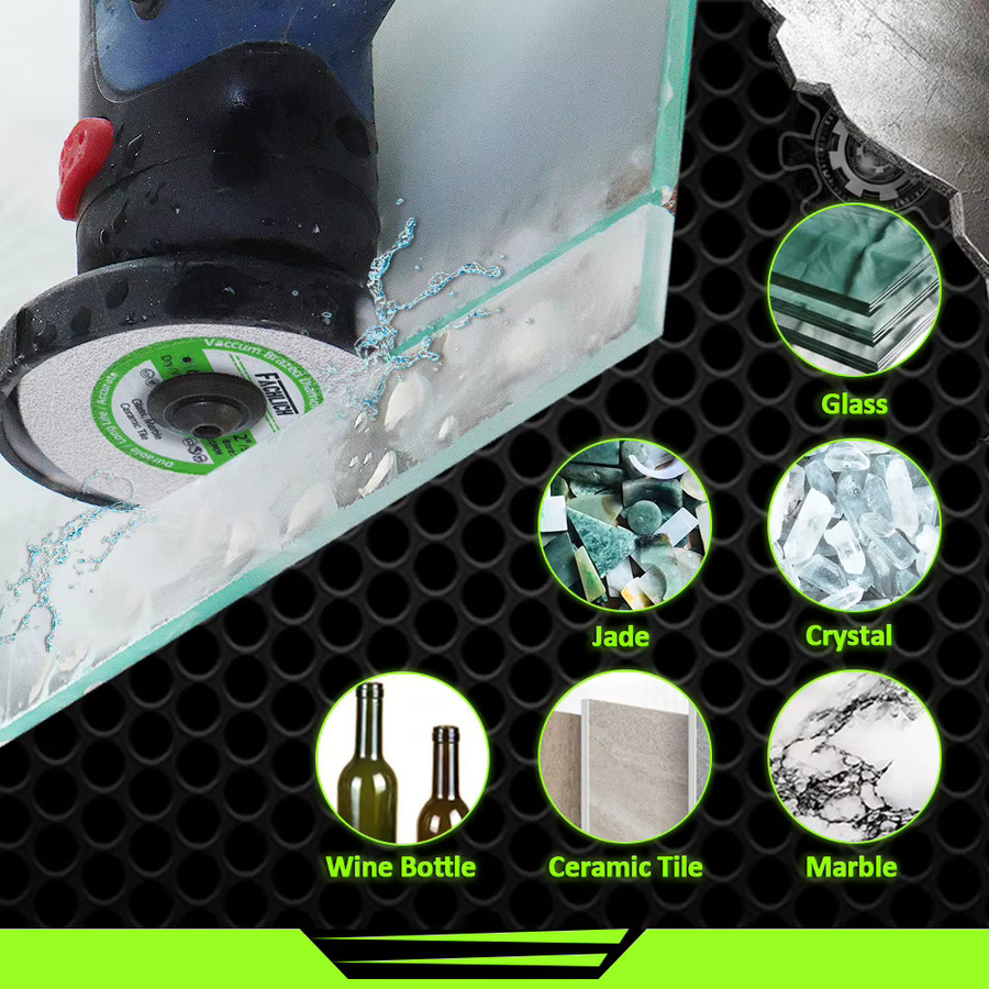 FACHLICH 3-teiliges Set Schneidplatten für Mini-Winkelschleifer zum Schneiden von Glas, Jade, Marmor und Fliesen, Durchmesser: 75 mm - Bild 2