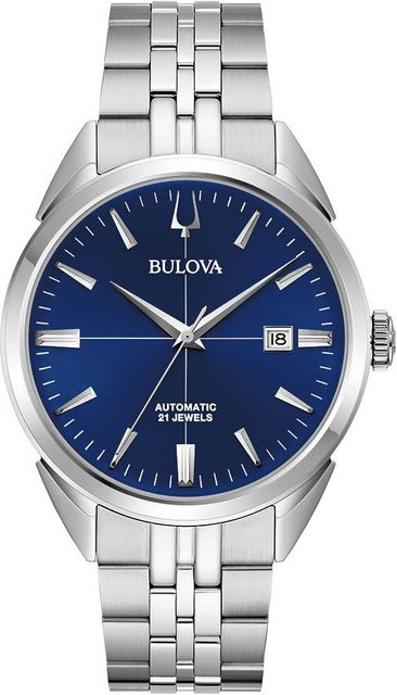 Bulova Herrenuhr Automatik, Edelstahl, blaues Zifferblatt, 42 mm - Bild 1