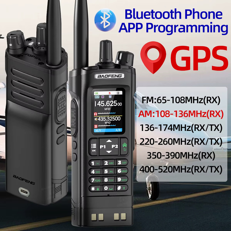 Baofeng UV-32 GPS Walkie Talkie in Schwarz mit Bluetooth-Programmierung und Multiband-Funkfunktion - Bild 2