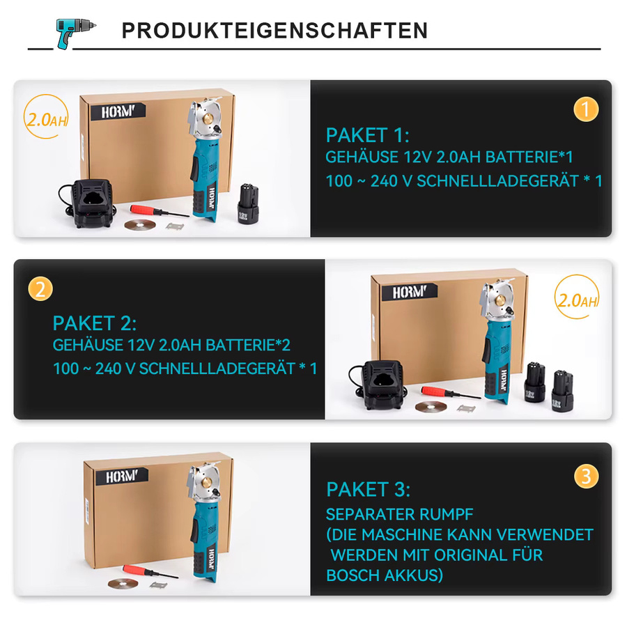 Bosch Kabellose Runde Stoffschere Elektrisch Blau für 12V Akkus mit 70mm Schneidmesser - Bild 6