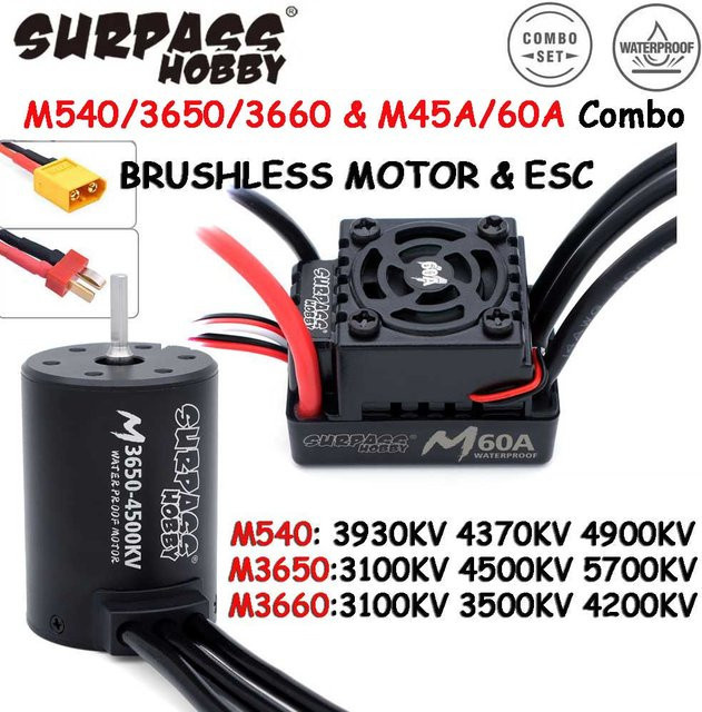 Surpass Hobby M540 M3650 M3660 Combo, Wasserdichter bürstenloser Motor, mit M45A/60A ESC - Bild 1