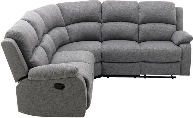 Vente-unique Relaxsofa Rieti in Grau mit L-Form und Stoffbezug, Breite: 229 cm - Bild 1