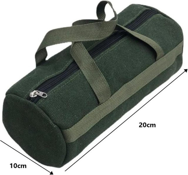 Multifunktionale Leinwand-Werkzeugtasche von Langfa in Grün als tragbarer Organizer für Werkzeuge und Hardware - Bild 1