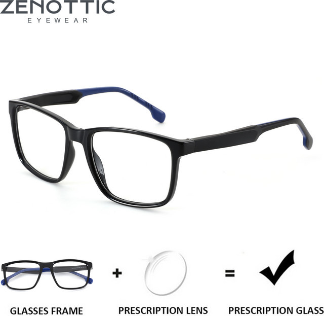 ZENOTTIC Korrektionsbrille, Quadratisch, TR90, Vollrand, Herren, Schwarz - Bild 1