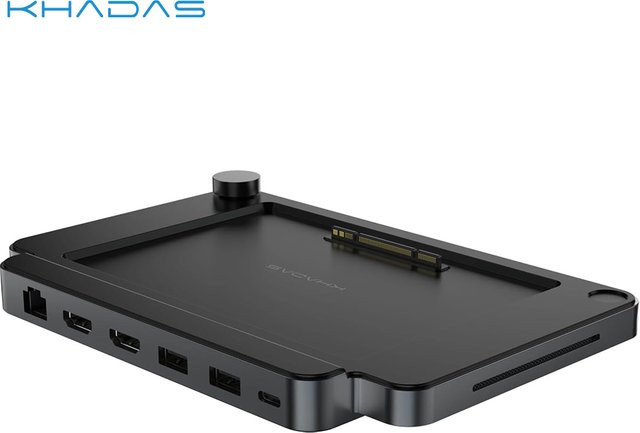 Khadas Dockingstation für Khadas Mind Mini PC mit Fingerabdruck-Scanner, HDMI, Audio und Ethernet in Schwarz oder Silber - Bild 1